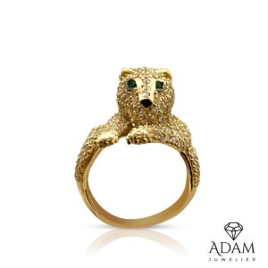 14 KT Panter Ring “Green Eyes”
